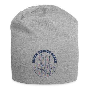 Peace Sign Vintage Glasses Peace Lover Positivity - Jersey Beanie - heather grey - Front