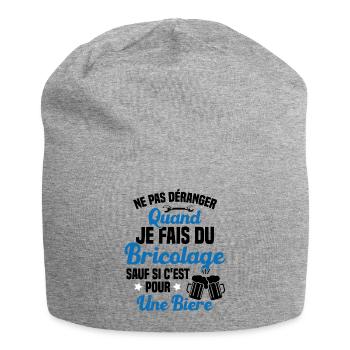 Ne pas déranger quand je fais du bricolage Humour - Bonnet en jersey - gris chiné - Devant