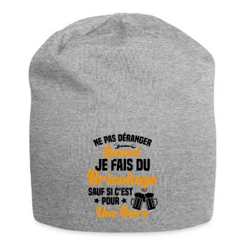 Ne pas déranger quand je fais du bricolage Humour - Bonnet en jersey - gris chiné - Devant