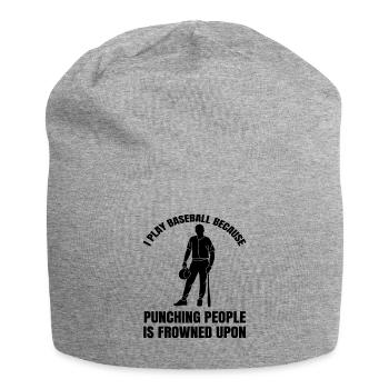 Cadeau de baseball Jeu de baseball Amateurs de baseball - Bonnet en jersey - gris chiné - Devant