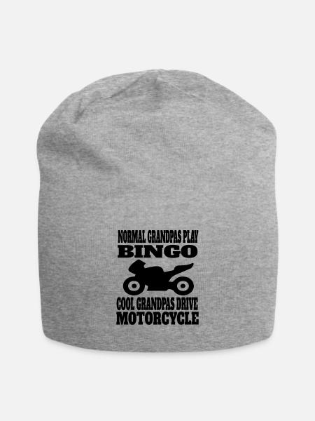 Motorrad Geschenk Motorradfahrer Mofa Motorcross - Jersey-Beanie - Grau meliert