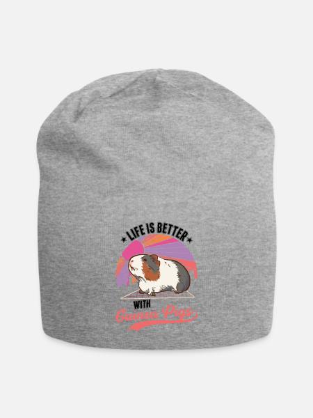 Meerschweinchen Geschenk Guinea Pig - Jersey-Beanie - Grau meliert