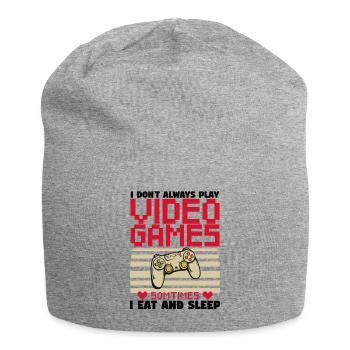 Lustiger Gamer Ich spiele nicht immer Videospiele. Geschenk. - Jersey-Beanie - Grau meliert - Vorne