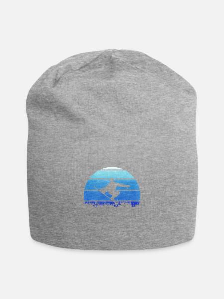 Sowboarder, Berge, Wintersport, Schnee, vintage - Jersey-Beanie - Grau meliert