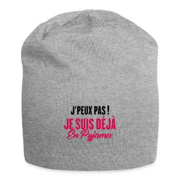 J'peux pas Je suis déjà en Pyjama - Bonnet en jersey - gris chiné - Devant