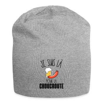 cadeau homme gourmand Choucroute Alsace Strasbourg - Bonnet en jersey - gris chiné - Devant