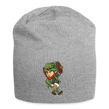Grüner Kobold - Jersey-Beanie - Grau meliert - Vorne