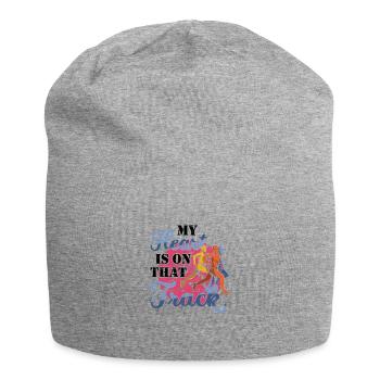 Mein Herz Ist Auf Dieser Strecke Läufer - Jersey-Beanie - Grau meliert - Vorne