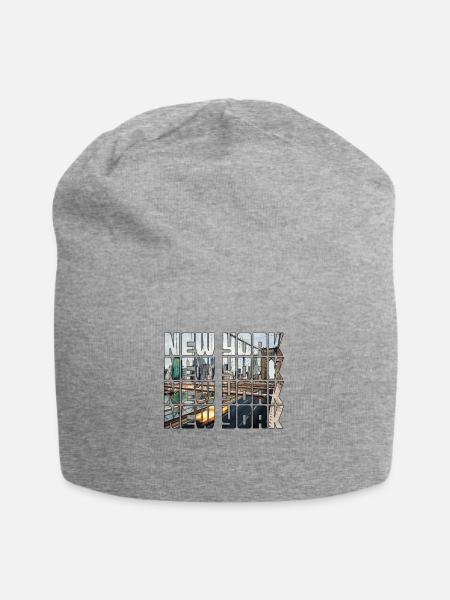 New York - Jersey-Beanie - Grau meliert