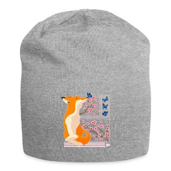 Kirschblütenhemd, Fuchs Japanische Kirschblüte - Jersey-Beanie - Grau meliert - Vorne