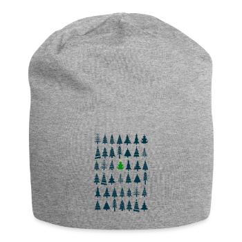 Étoile brillante sur motif d’arbre de Noël vert - Bonnet en jersey - gris chiné - Devant