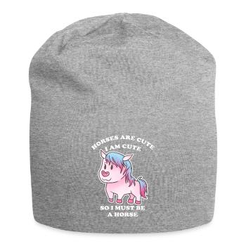Les chevaux sont mignons je suis mignon donc je suis - Bonnet en jersey - gris chiné - Devant