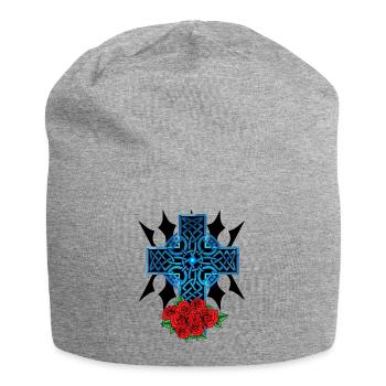 Croix de fantaisie Croix Crucifix Église Religion - Bonnet en jersey - gris chiné - Devant