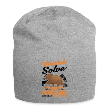 Australischer Wombat - Jersey-Beanie - Grau meliert - Vorne