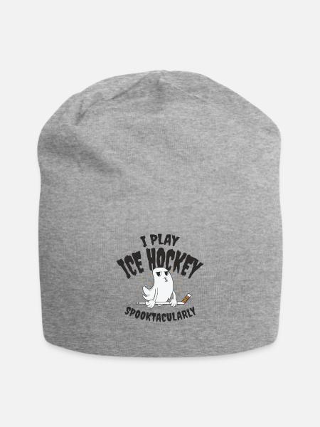 Eishockey Sport Halloween Saison Geisterspieler - Jersey-Beanie - Grau meliert
