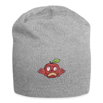 Halloween Apple Zombie Food Fruit Monster Spooky - Jersey Beanie - heather grey - Front