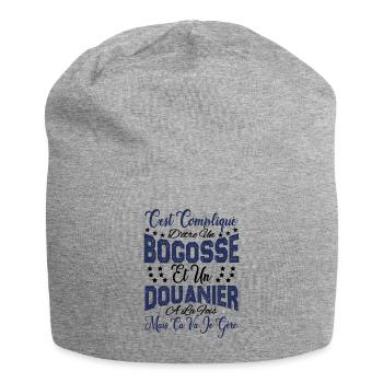 c'est compliqué d'être un Bogosse et un Douanier. - Bonnet en jersey - gris chiné - Devant