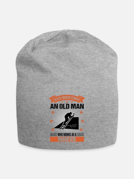 Dachdecker Alter Mann Spruch Herren Geschenk - Jersey-Beanie - Grau meliert