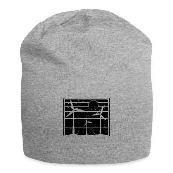 Windmill Retro Green Energy Turbine Technician - Jersey Beanie - heather grey - Front