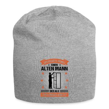 Fensterbauer Alter Mann Spruch Herren Geschenk - Jersey-Beanie - Grau meliert - Vorne