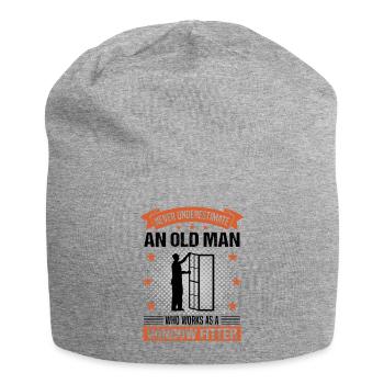Fensterbauer Alter Mann Spruch Herren Geschenk - Jersey-Beanie - Grau meliert - Vorne