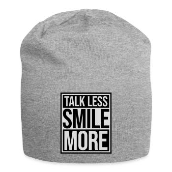 parler moins sourire plus - Bonnet en jersey - gris chiné - Devant