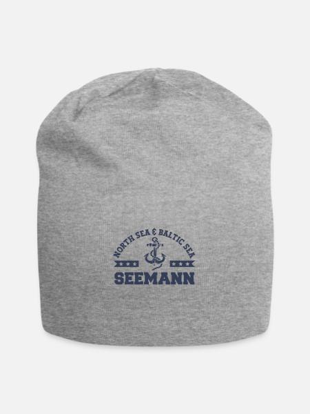 Seemann mit Anker - Jersey-Beanie - Grau meliert