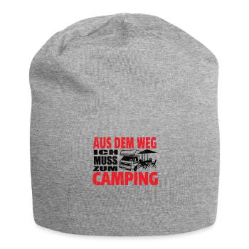 Camper Geschenkidee Camping - Jersey-Beanie - Grau meliert - Vorne