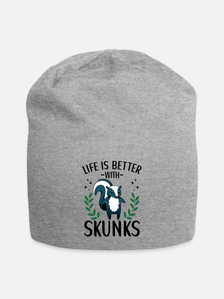 Stinktier Outfit Stinktier Liebhaber - Jersey-Beanie - Grau meliert