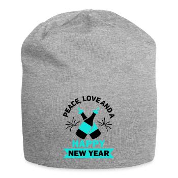 Réveillon du Nouvel An, Paix, Amour, Bonne Année - Bonnet en jersey - gris chiné - Devant