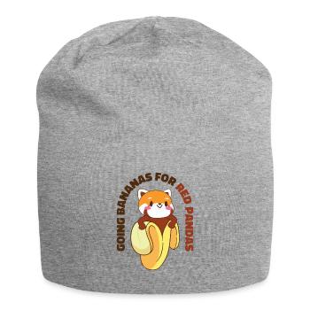 Niedliches Tier Roter Panda Banane Obst Wildlife - Jersey-Beanie - Grau meliert - Vorne