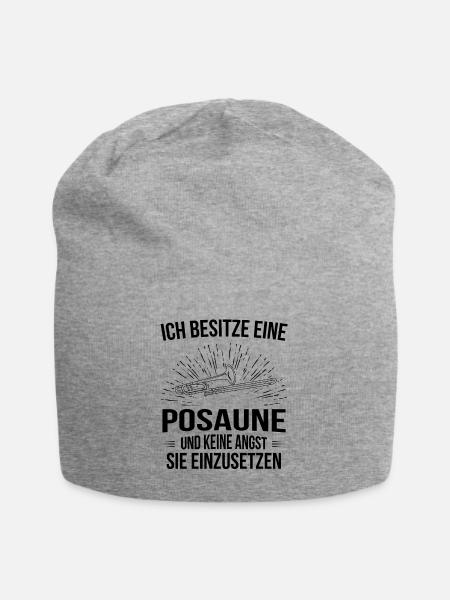 Posaune Posaunenspieler Posaunist - Jersey-Beanie - Grau meliert