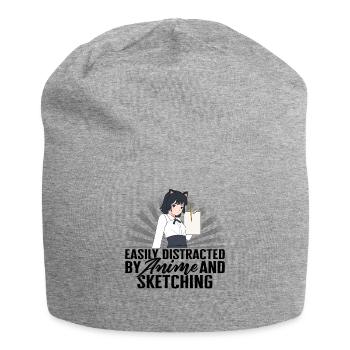 Easily Distracted By Anime And Sketching Shirt, - Jersey Beanie - heather grey - Front
