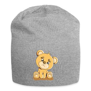 Cute Bear Cuddly Toy Hug Stuffed Animal Love - Jersey Beanie - heather grey - Front