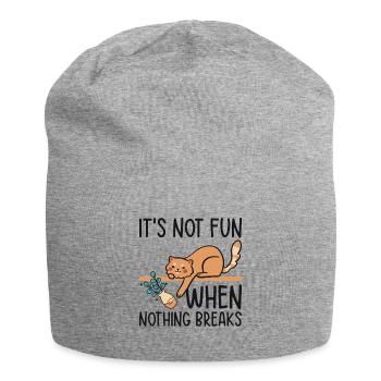 Mean Cat Drawing Line Art Cat Owner Pet Cat - Jersey Beanie - heather grey - Front