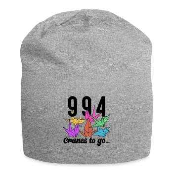 Origami Paper Crane Wishing Japanese Paper - Jersey Beanie - heather grey - Front