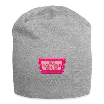 Party Time Retro Light Glowing Street Sign - Jersey Beanie - heather grey - Front