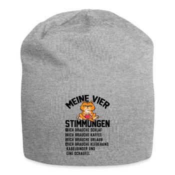 Meine Vier Stimmungen - Jersey-Beanie - Grau meliert - Vorne