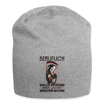 Wollte Etwas Mit Den Menschen Machen - Jersey-Beanie - Grau meliert - Vorne