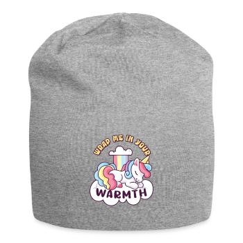 Rainbow Animal Unicorn Winter Season Lover - Jersey Beanie - heather grey - Front