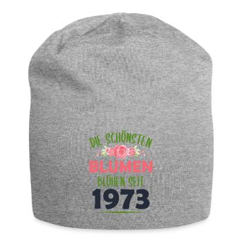 Jahrgang 1973 Blumen Spruch Geburtstag Geschenk - Jersey-Beanie - Grau meliert - Vorne