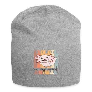 Axolotl Is My Spirit Animal - süße Axolotl vintage - Jersey-Beanie - Grau meliert - Vorne