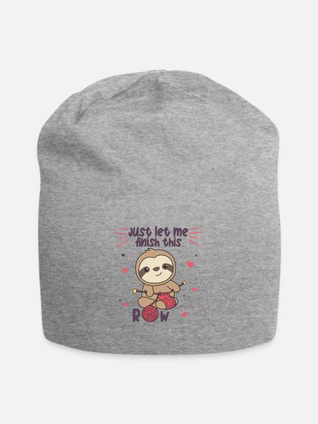 Faultier strickt für jeden Strick und häkel Freund - Jersey-Beanie - Grau meliert