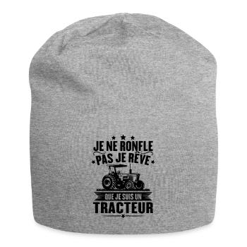 Je ne ronfle pas je rêve que je suis un tracteur - Bonnet en jersey - gris chiné - Devant