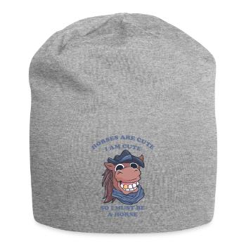 Pferde sind niedlich ich bin niedlich also bin ich - Jersey-Beanie - Grau meliert - Vorne