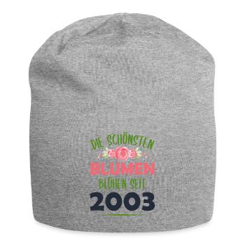Jahrgang 2003 Blumen Spruch Geburtstag Geschenk - Jersey-Beanie - Grau meliert - Vorne
