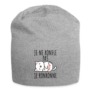 je ne ronfle pas je ronronne - Bonnet en jersey - gris chiné - Devant