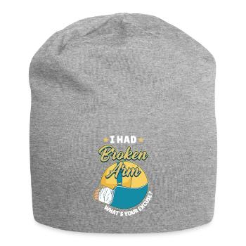 J’ai eu une fracture - Bonnet en jersey - gris chiné - Devant