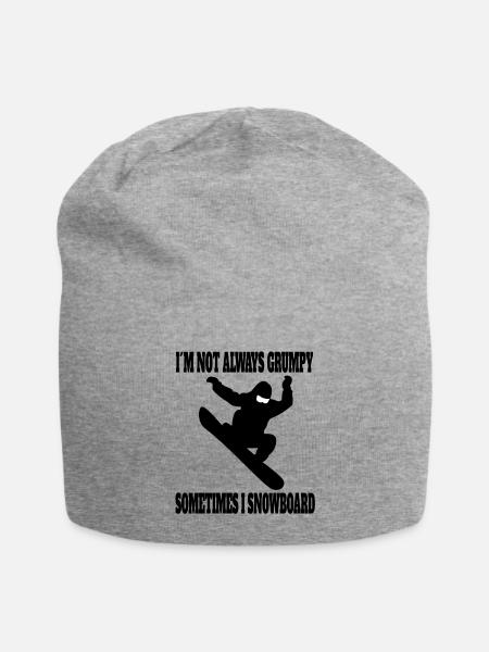 Snowboard Wintersport Spruch Snowboardfahrer - Jersey-Beanie - Grau meliert
