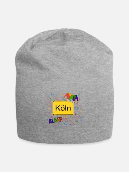Ortsschild Köln Alaaf - Jersey-Beanie - Grau meliert